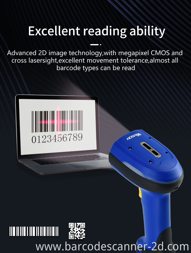 Wired Barcode scanner with base reader 